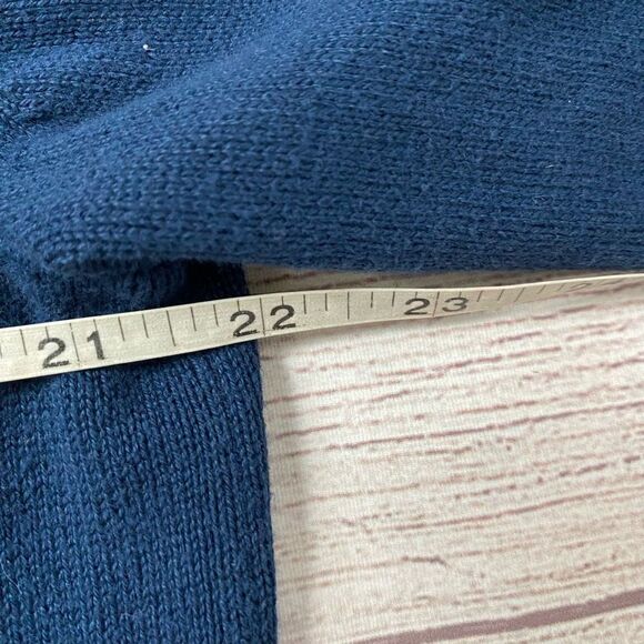 Express men sz Large V-neck longsleeve sweater navy blue - Picture 6 of 8